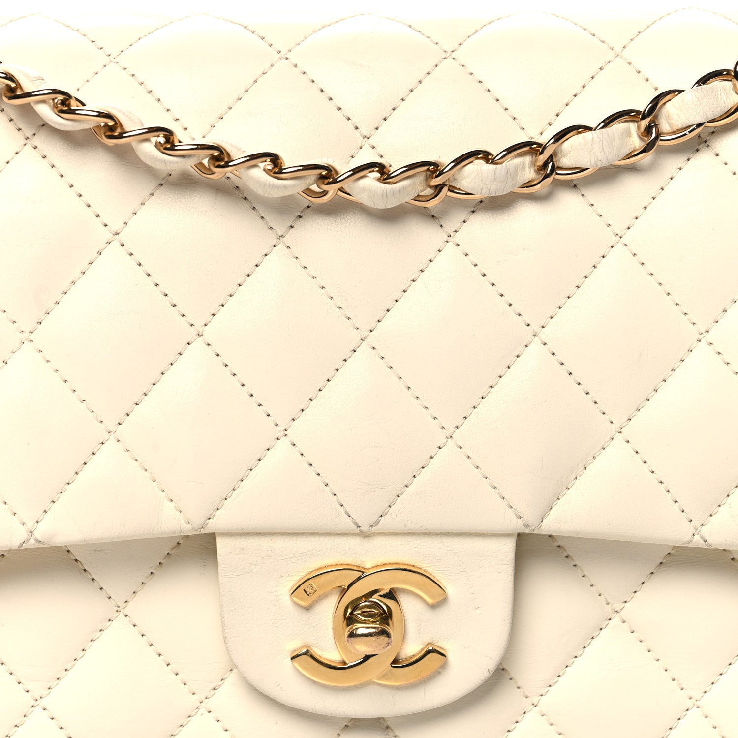 Chanel Lambskin Quilted Medium Double Flap White 8 of 15