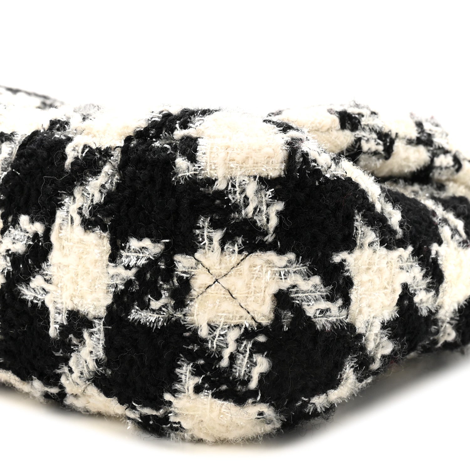 Chanel Tweed Quilted Medium Chanel 19 Flap Black Ecru White 10 of 10