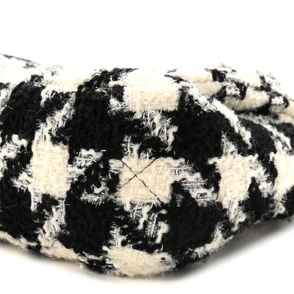 Chanel Tweed Quilted Medium Chanel 19 Flap Black Ecru White 10 of 10