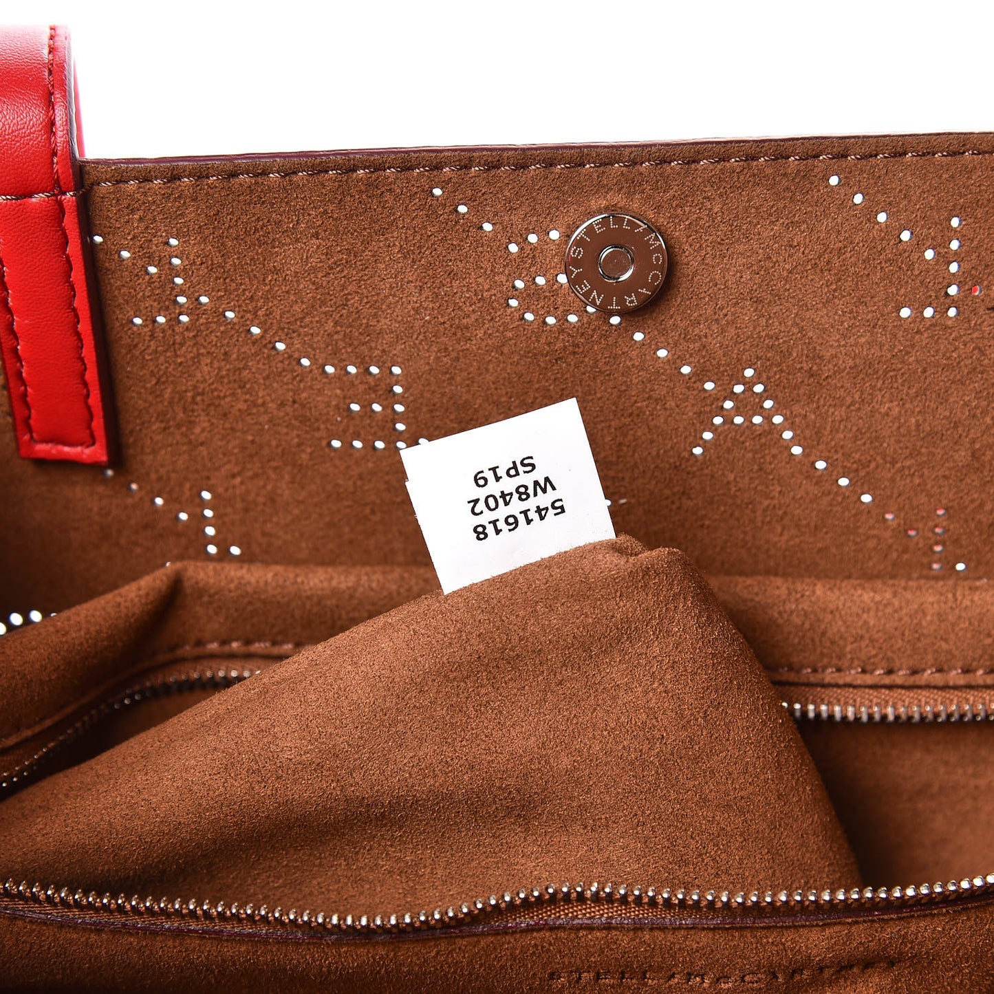 Eco Alter Nappa Perforated Logo Tote Red