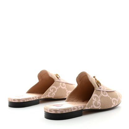 Gucci Monogram Macro GG Nappa Charlotte Womens Princetown Slippers 39 Beige Perfect Pink 4 of 10