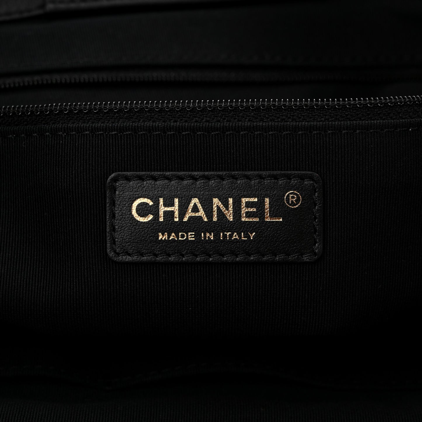Calfskin Stitched Large Shopping Bag Black