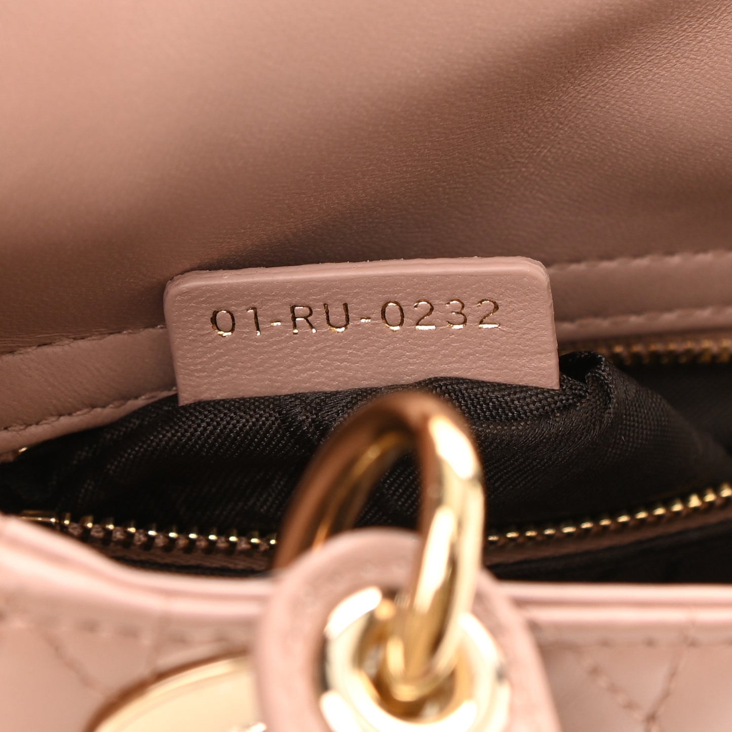 Lambskin Cannage Mini Lady Dior Rose De Vents