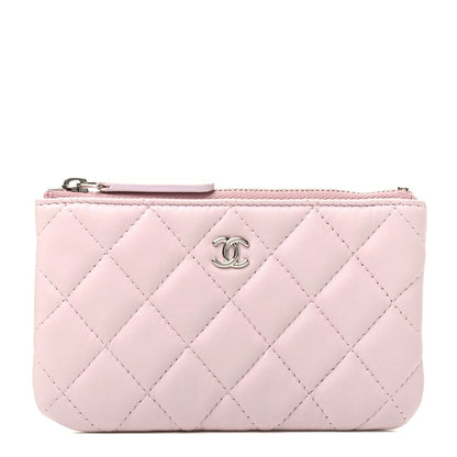 Chanel Lambskin Quilted Small Cosmetic Case Pink 1 of 8