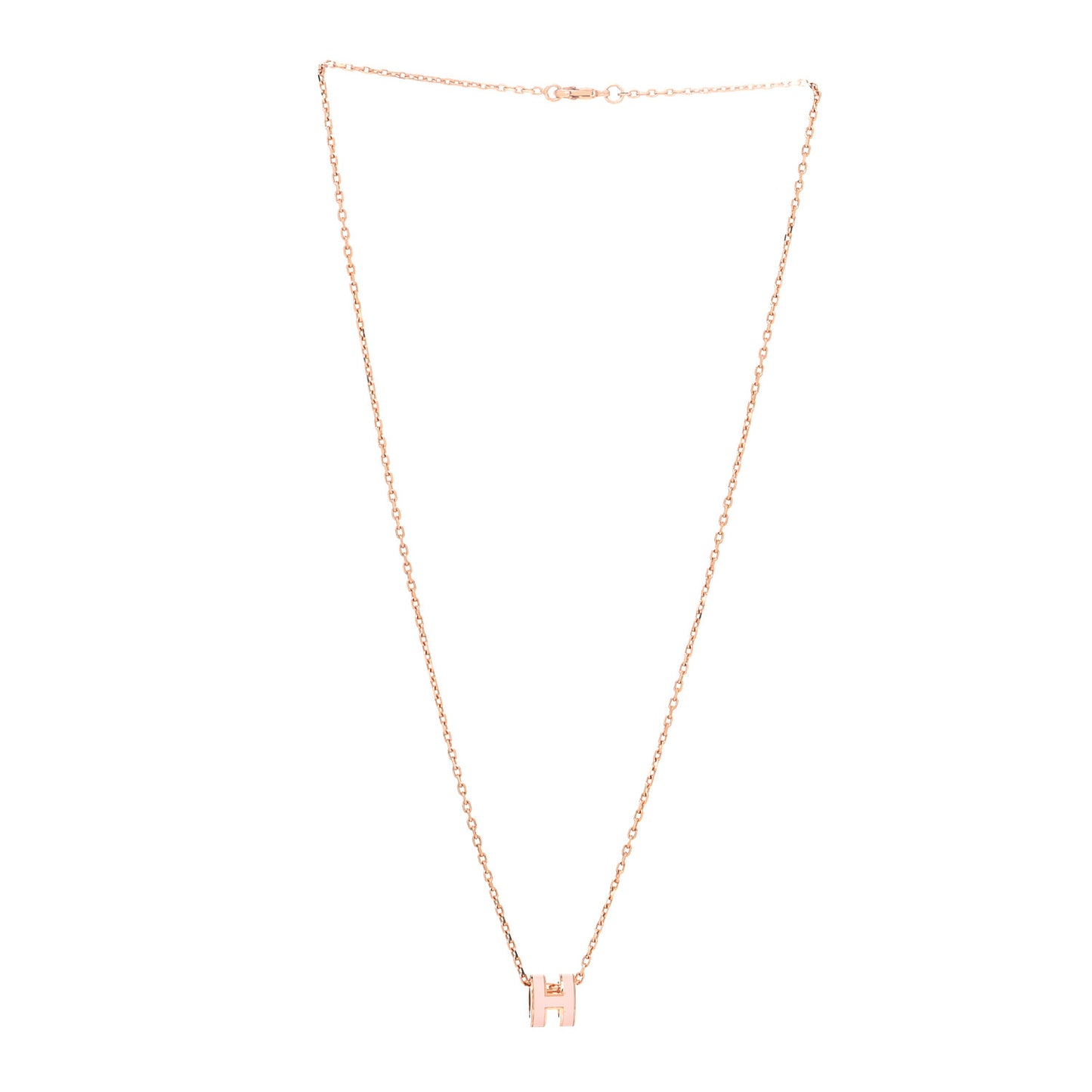 Lacquered Rose Gold Mini Pop H Pendant Necklace Rose Dragee