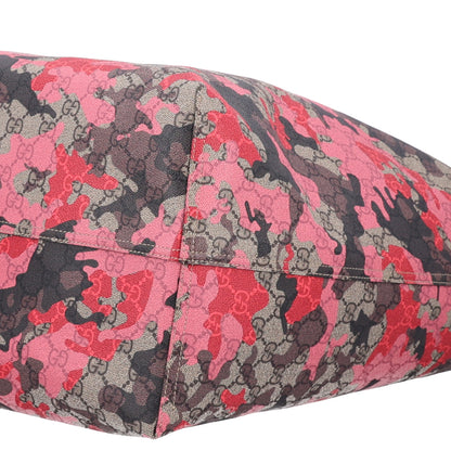 Gucci GG Supreme Monogram Camouflage Tote  Pink Red 10 of 10