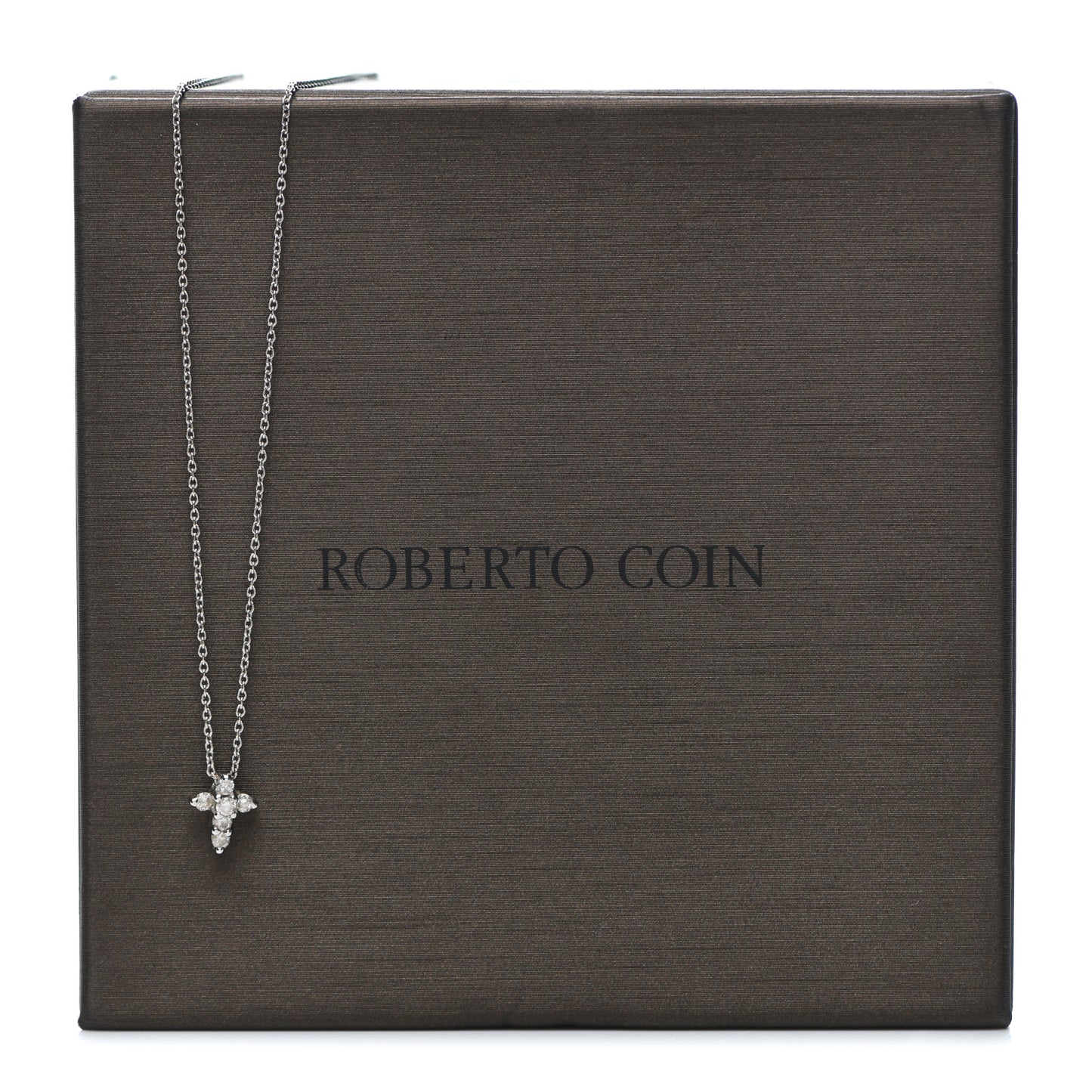 18K White Gold Diamond Tiny Treasures Baby Cross Pendant Necklace