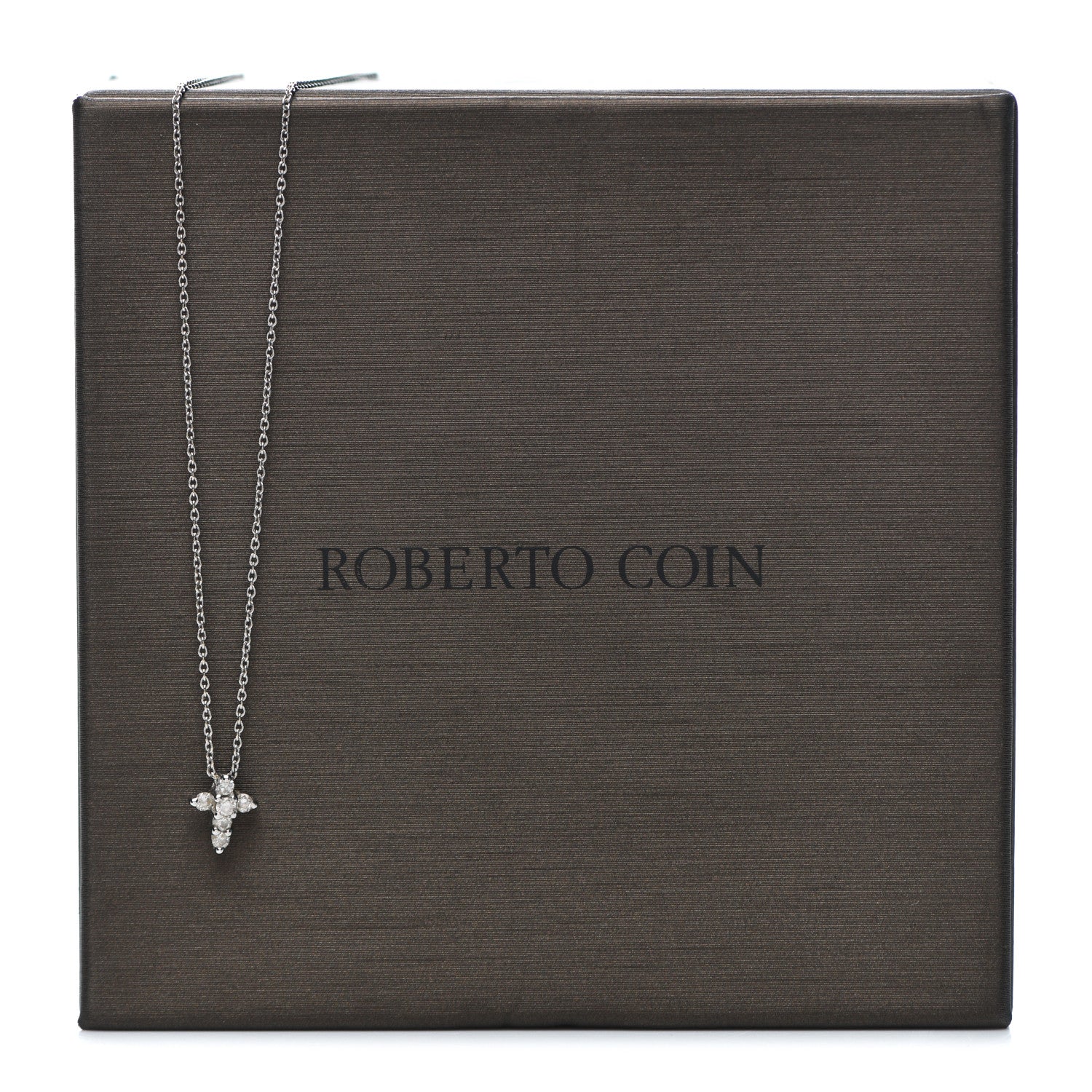 Roberto Coin 18K White Gold Diamond Tiny Treasures Baby Cross Pendant Necklace 5 of 5