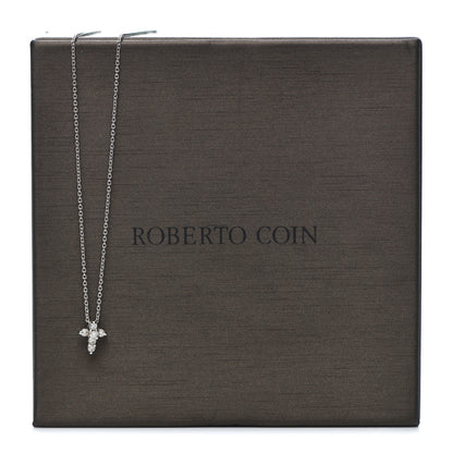 Roberto Coin 18K White Gold Diamond Tiny Treasures Baby Cross Pendant Necklace 5 of 5