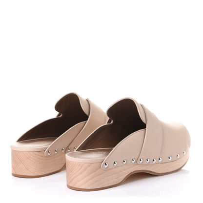Hermes Calfskin Calya Mules 38 Hetre 4 of 9