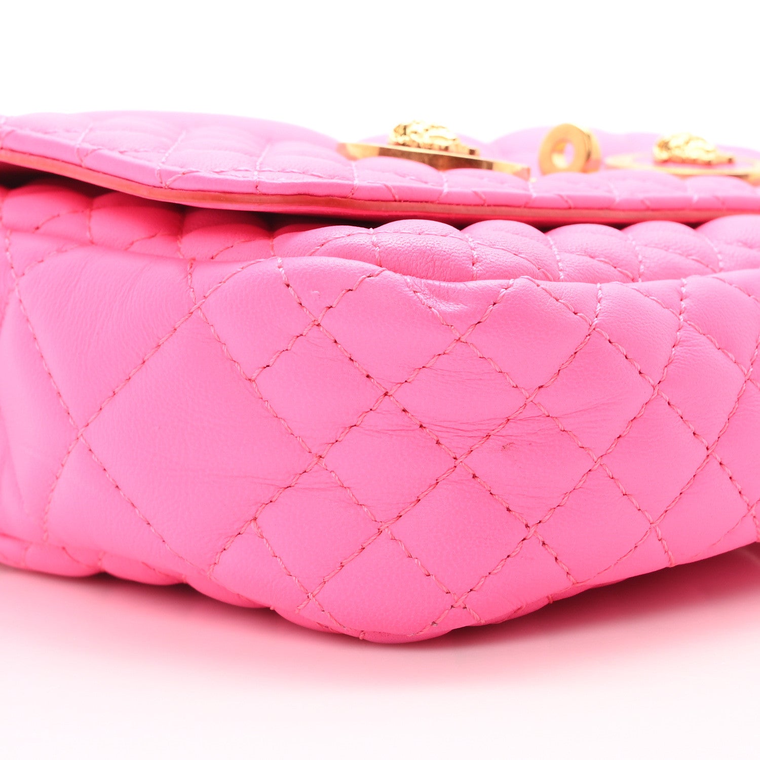Versace Nappa Quilted Icon Shoulder Bag Pink 9 of 10