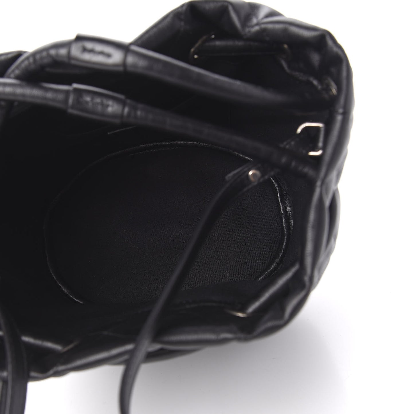 Nappa Calfskin Quilted Touch B Bucket Bag Black