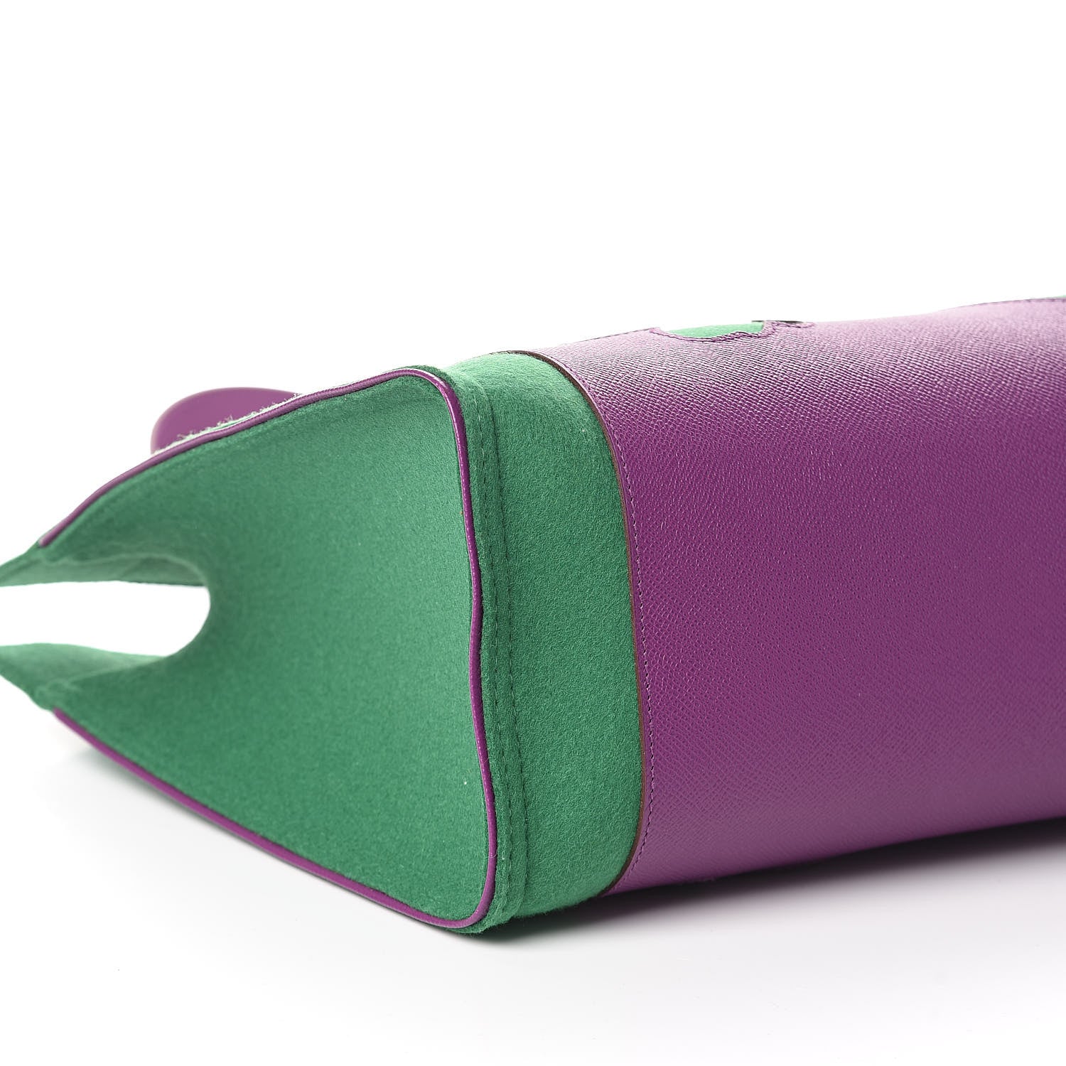 Hermes Epsom Felt Leaf Bag Purple Green 8 of 9