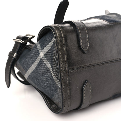 Burberry Shimmer Check Pilgrim Satchel Pewter 7 of 8