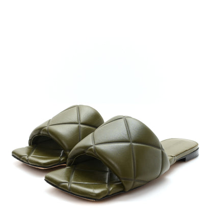 Bottega Veneta Nappa Quilted Rubber Lido Flat Sandals 37 Khaki 4 of 8