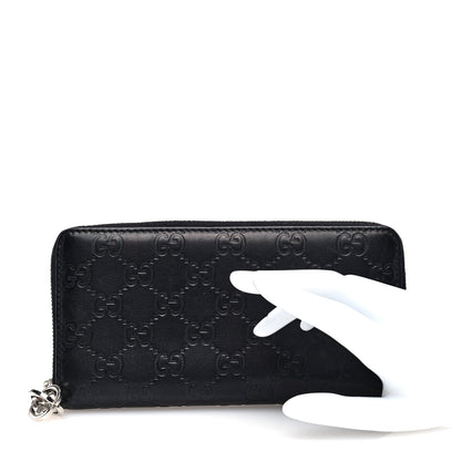 Gucci Guccissima Large Twins Zip Around Wallet Black 2 of 6
