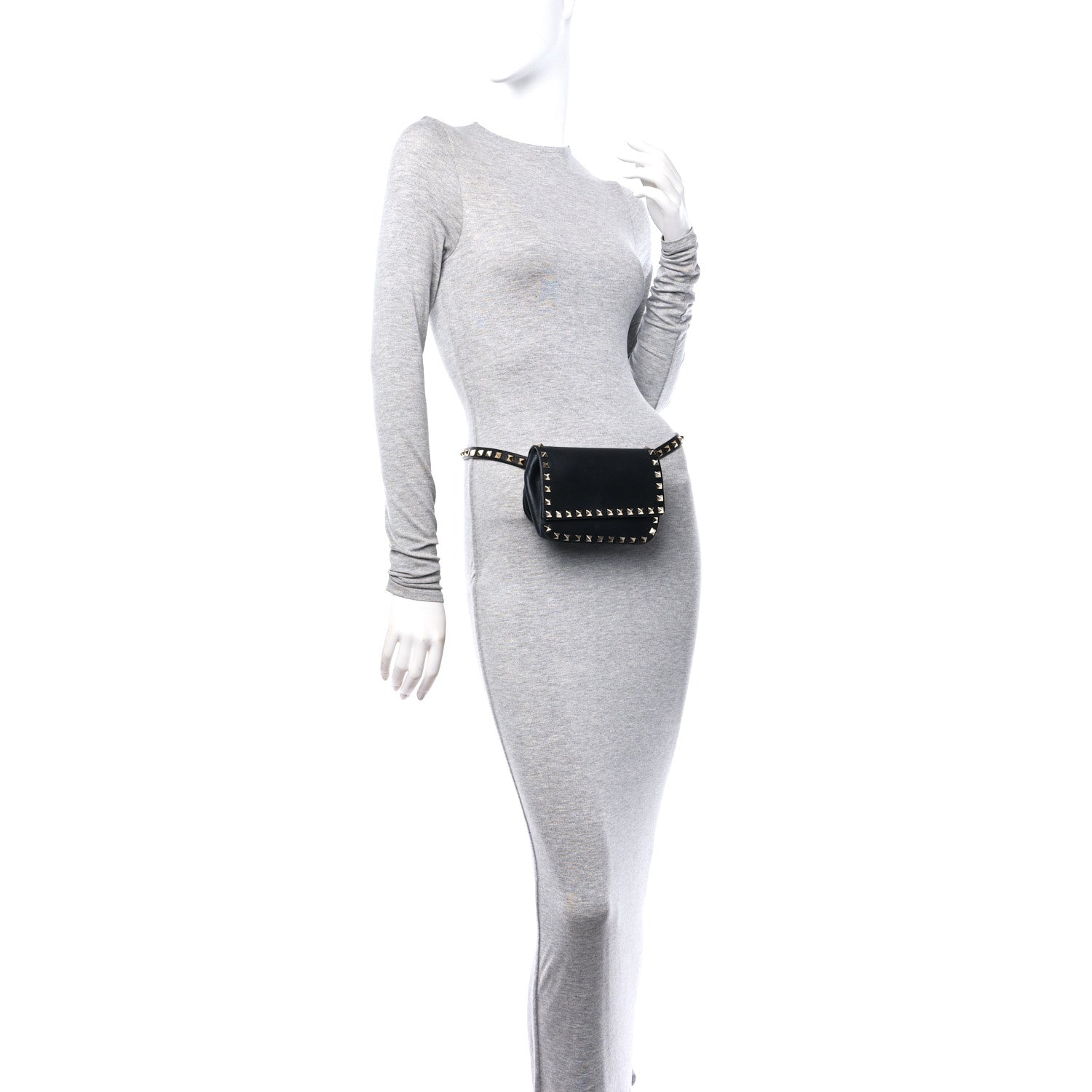 Valentino Garavani Calfskin Rockstud Belt Bag Black 2 of 13