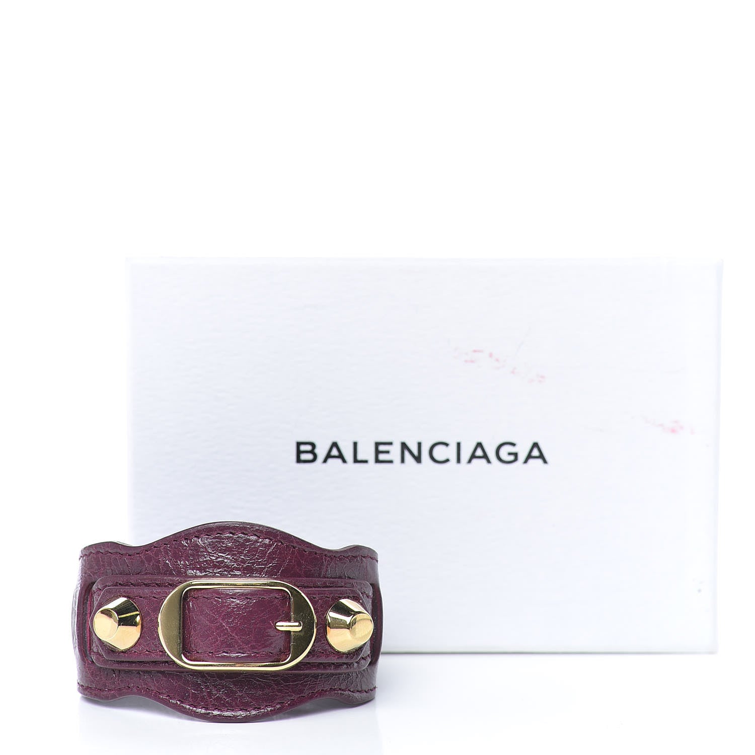 Balenciaga Agneau Arena Classic Hardware Bracelet S Violet Prune 6 of 6