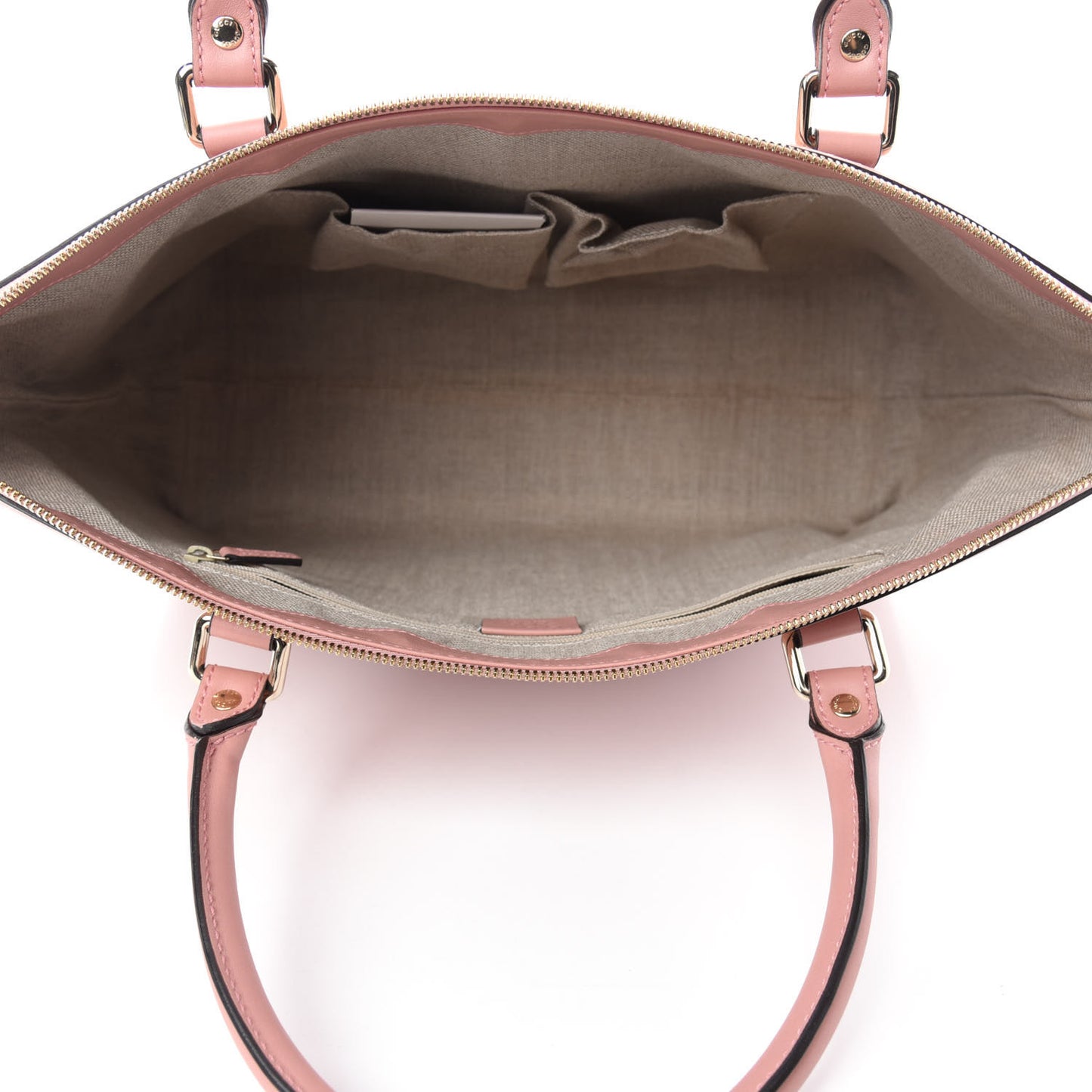 Soft Microguccissima Medium Zippered Satchel Soft Pink