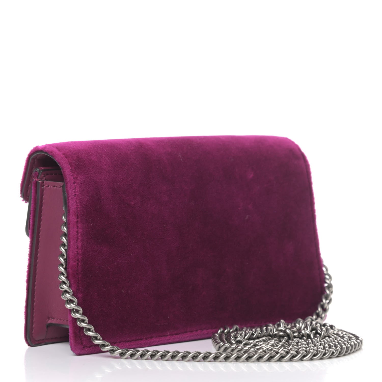 Gucci Velvet Super Mini Dionysus Shoulder Bag Fuchsia Violet Cyclamen 2 of 6