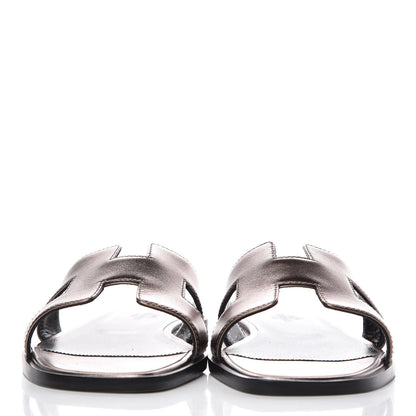Hermes Metallic Nappa Oran Sandals 36.5 Or Vieilli 2 of 7