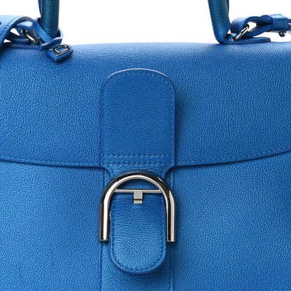 Delvaux Metallic Grained Calfskin MM Brillant Satchel Satin Electric 9 of 12