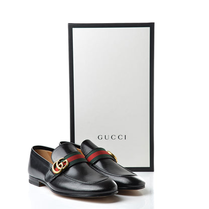Gucci Goatskin Web Mens GG Loafers 6.5 Black 9 of 9