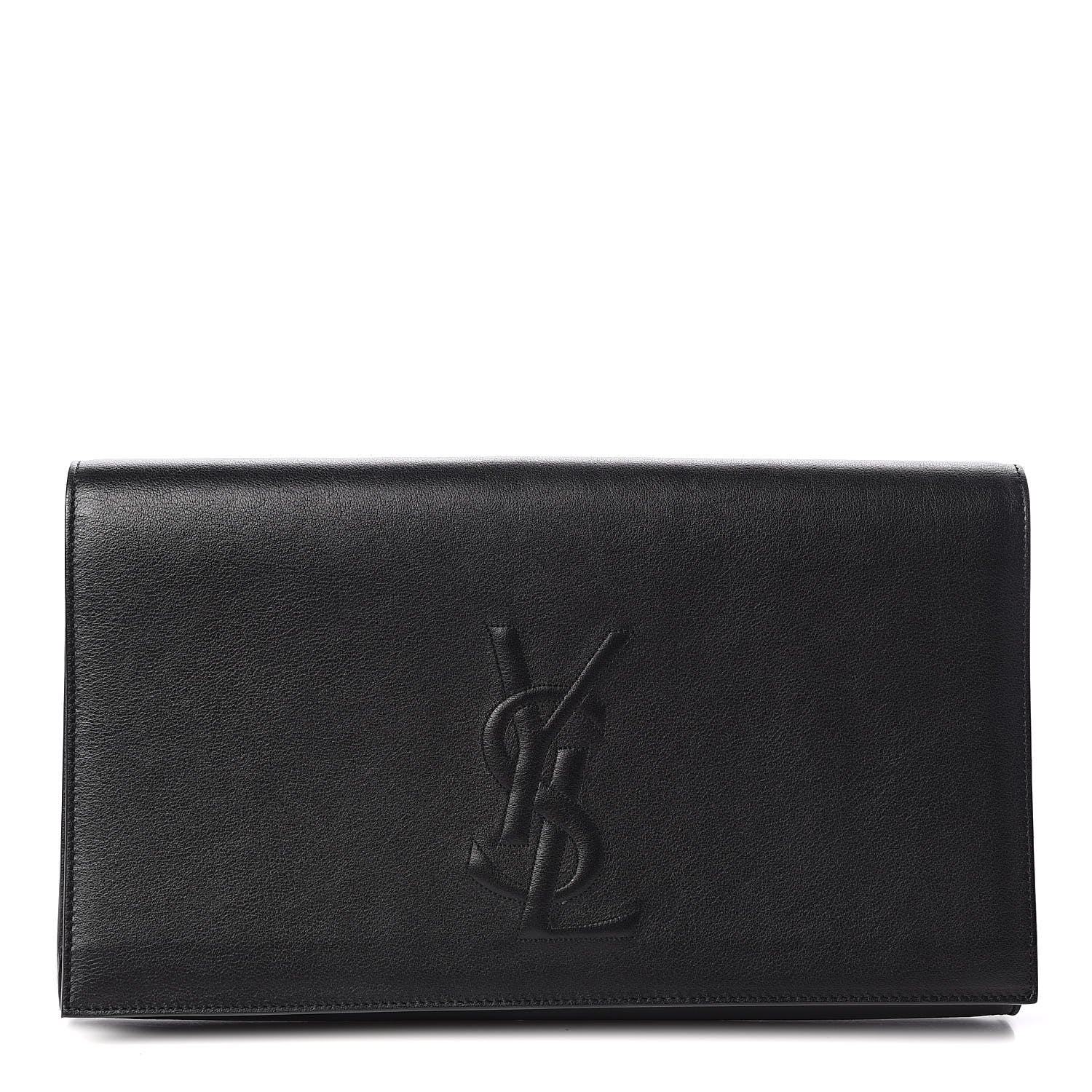 Saint Laurent Calfskin Monogram Large Belle De Jour Clutch Black 1 of 8