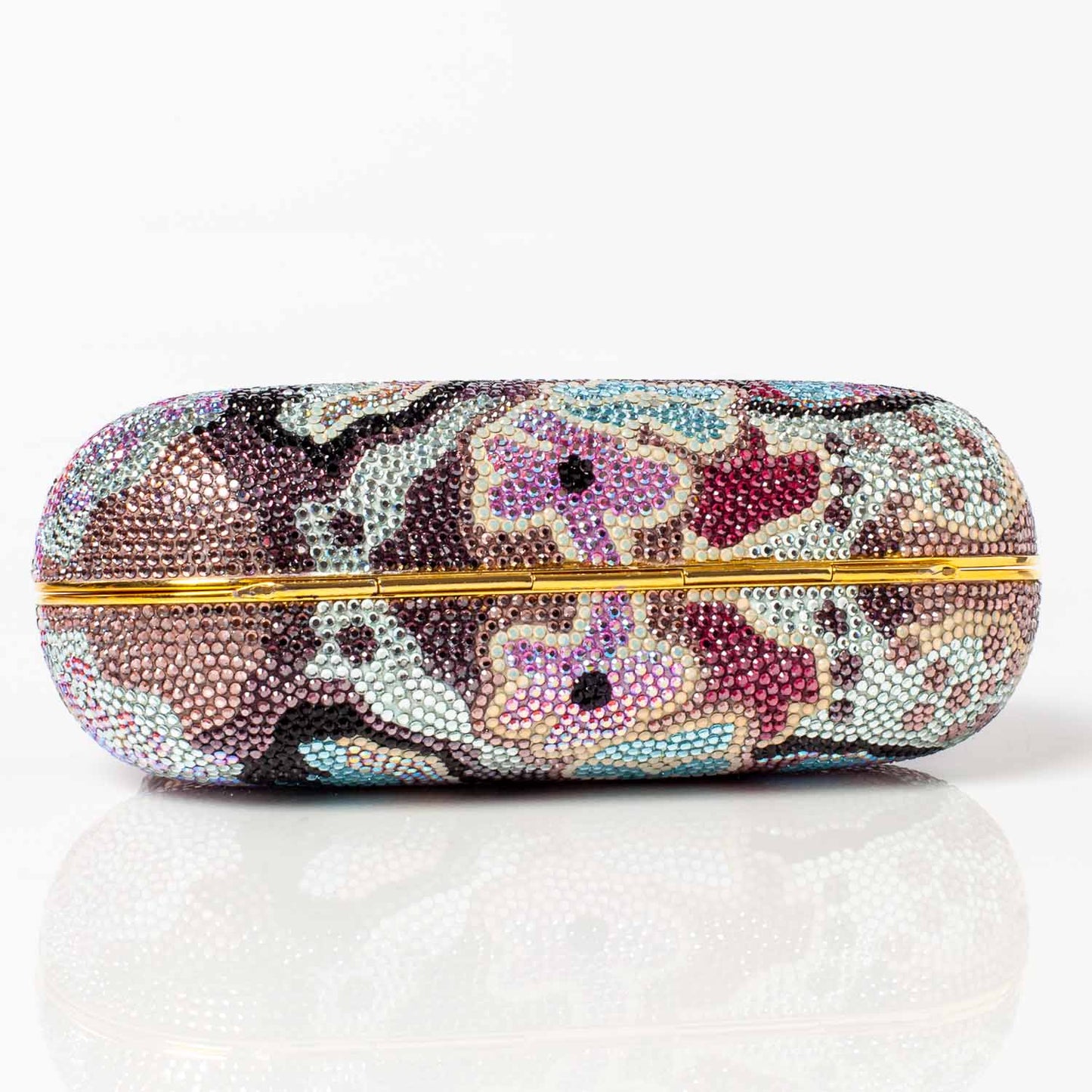 Crystal Floral Minaudiere Clutch Multicolor
