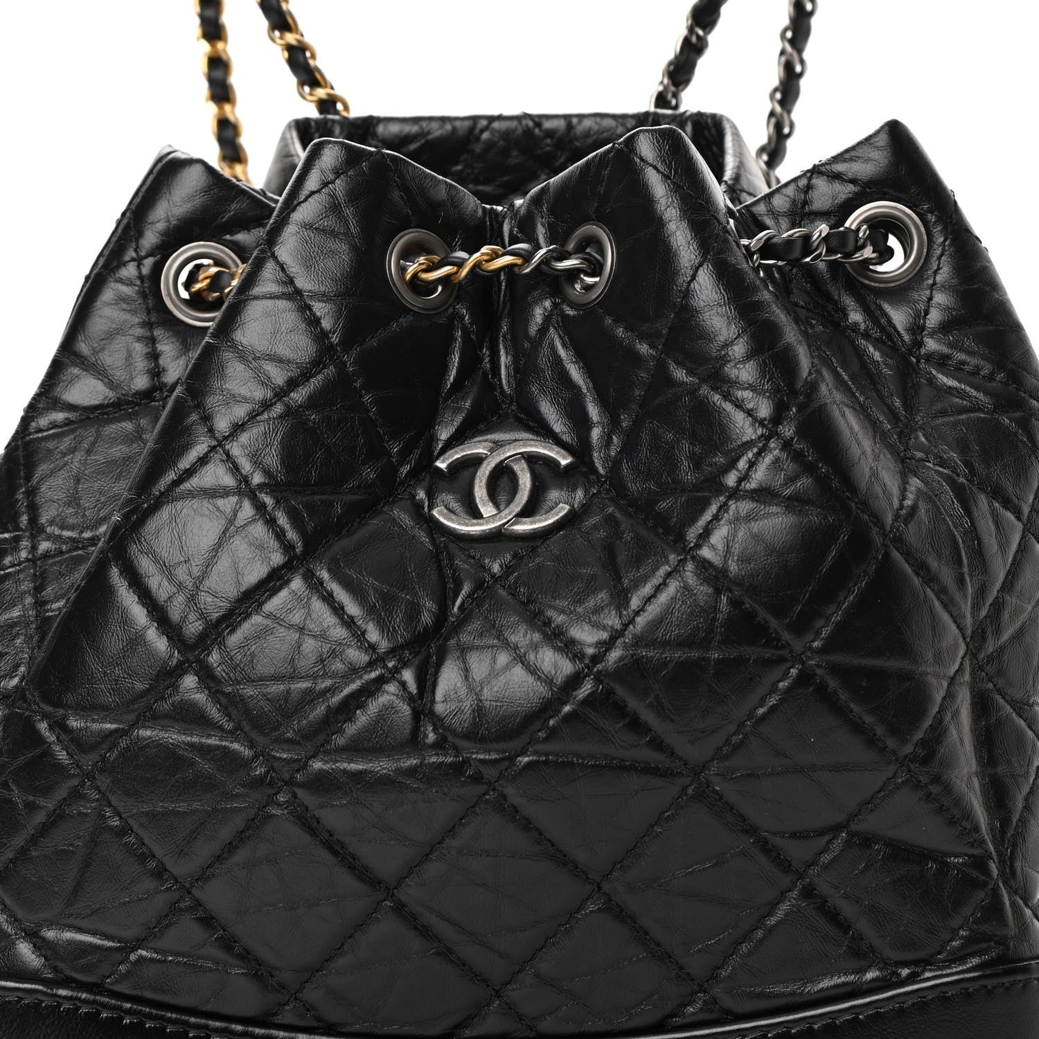 Chanel Aged Calfskin Quilted Small Gabrielle Backpack Black 8 of 12