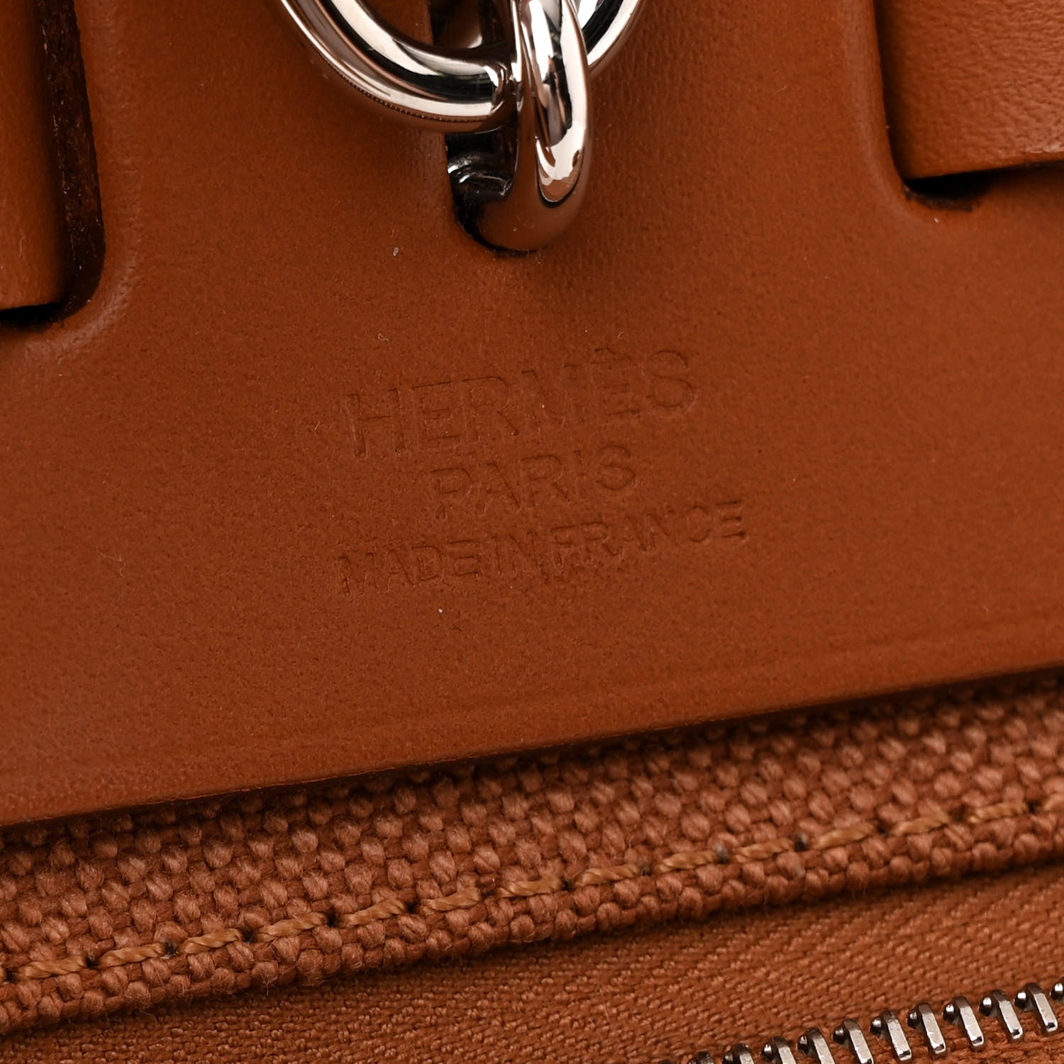 Hermes Vache Hunter Toile H Vibration Herbag Zip Retourne 31 PM Fauve Ecru Beige 7 of 15