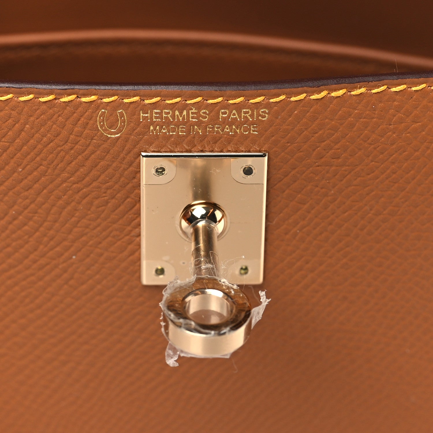Hermes Epsom Horseshoe Mini Kelly Sellier 20 Gold Jaune D'Or 6 of 11