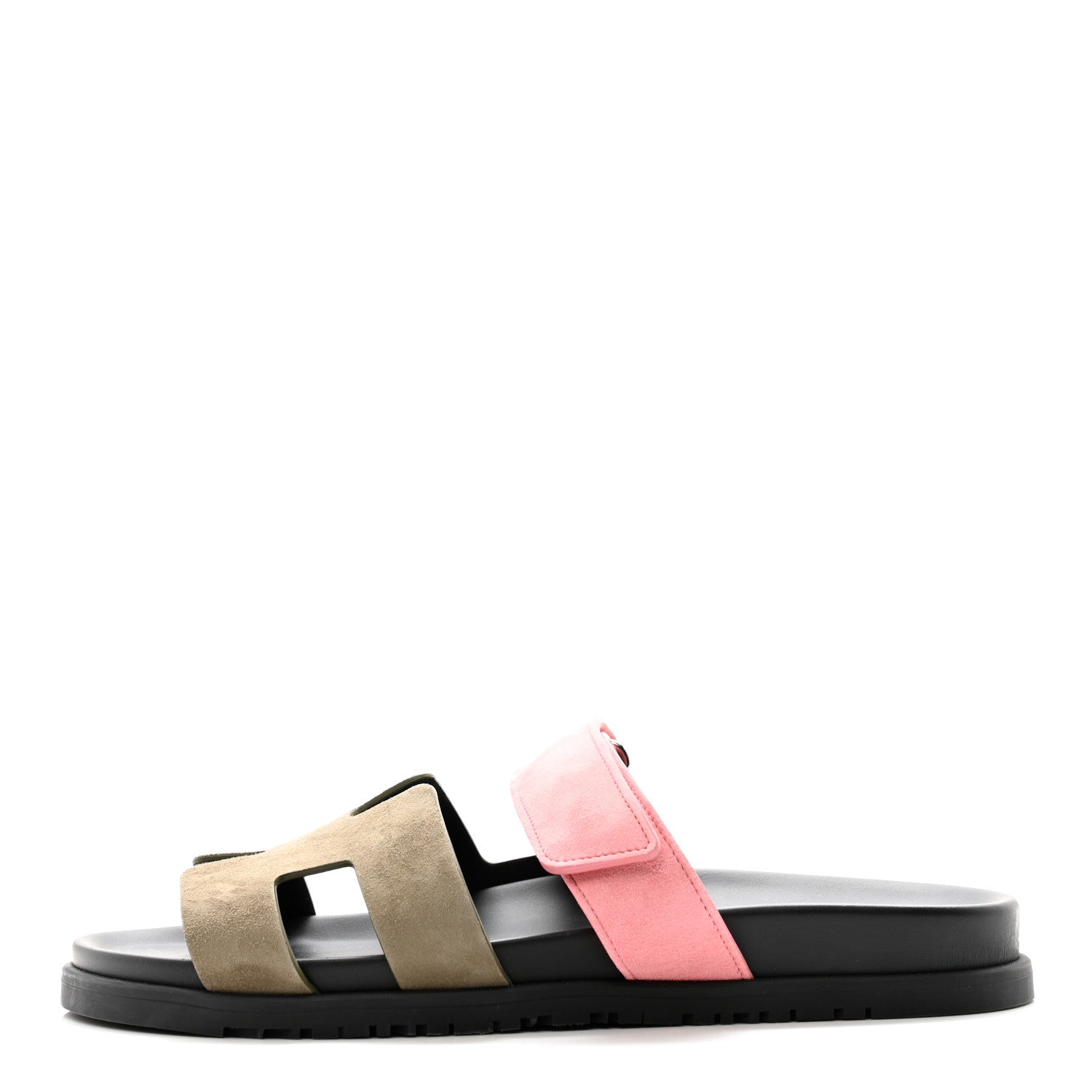 Hermes Suede Goatskin Womens Chypre Sandals 41 Toundra Rose Du Desert 1 of 9