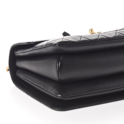 Chanel Calfskin Quilted Gold Top Handle Flap Black 9 of 10