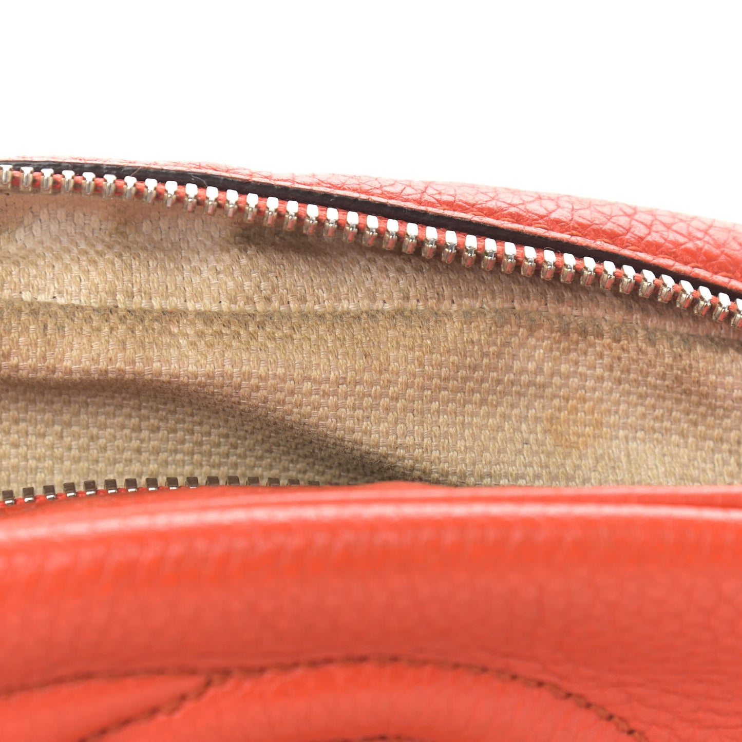 Pebbled Calfskin Small Soho Disco Bag Sun Orange