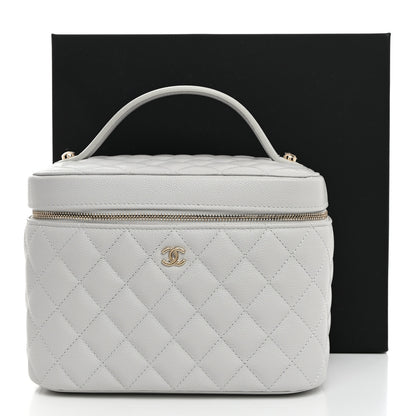 Chanel Caviar Quilted Large Vanity Pouch Light Grey 9 of 9