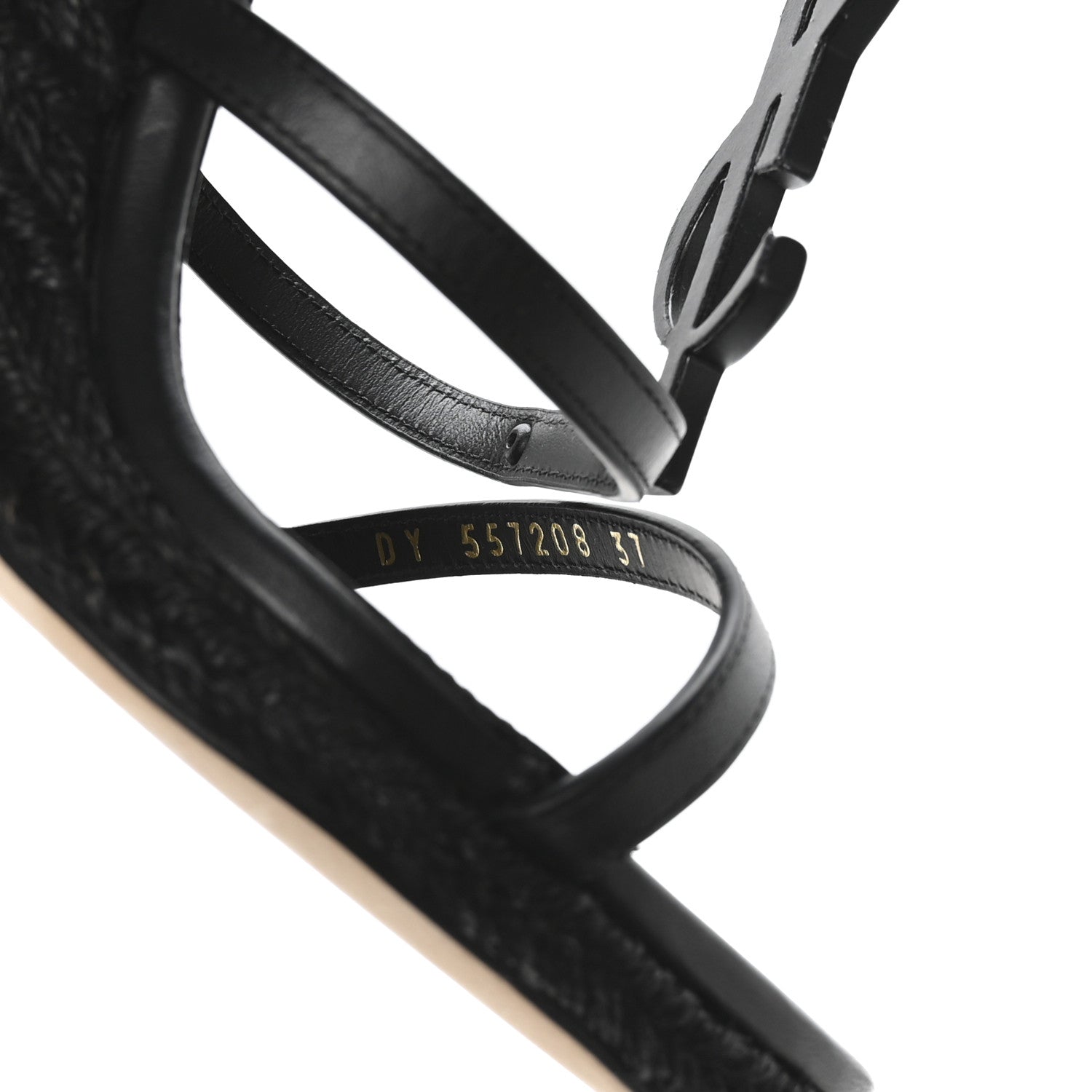 Saint Laurent Calfskin Cassandra Espadrille 105mm Wedges 37 Black 8 of 9