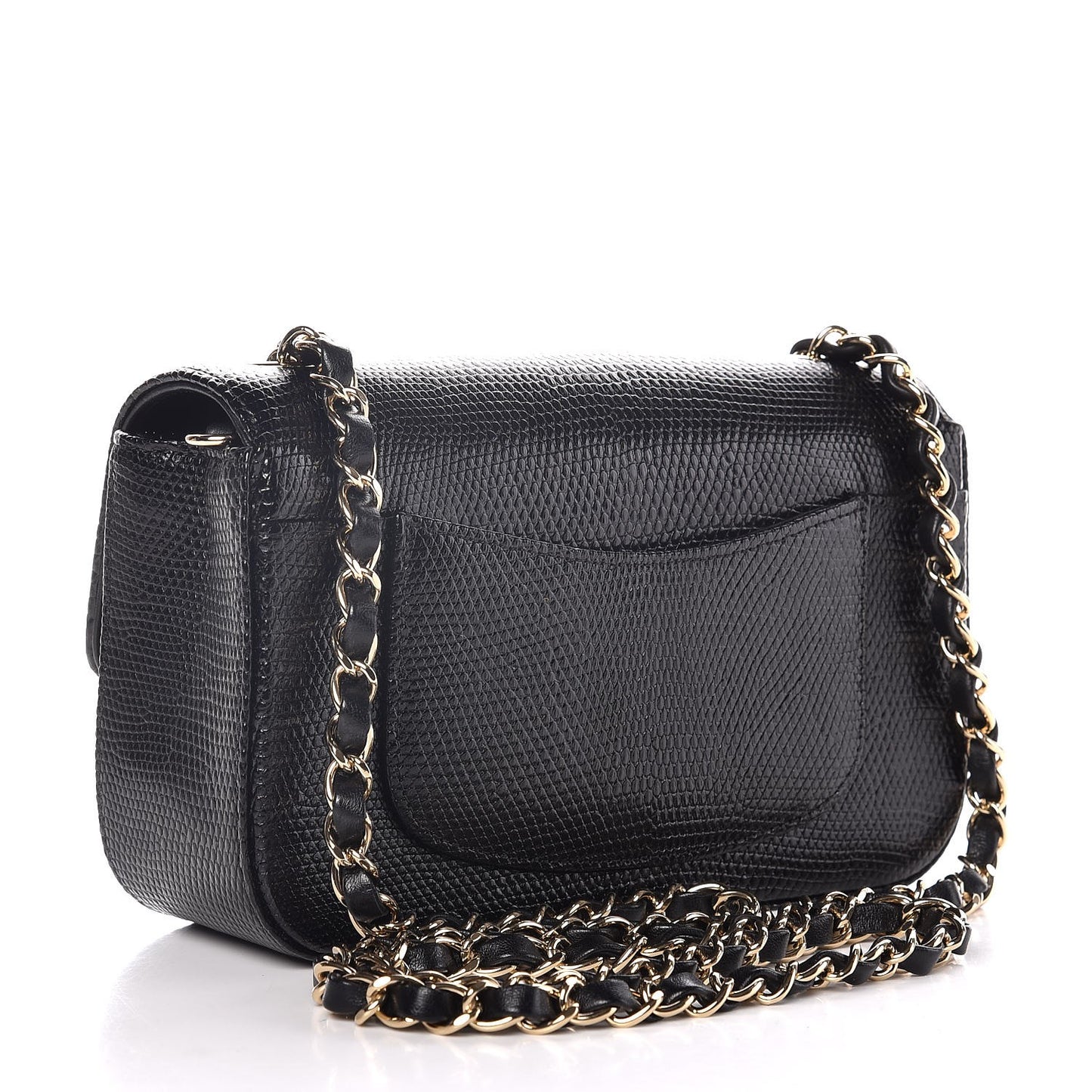 Lizard Mini Rectangular Flap Black