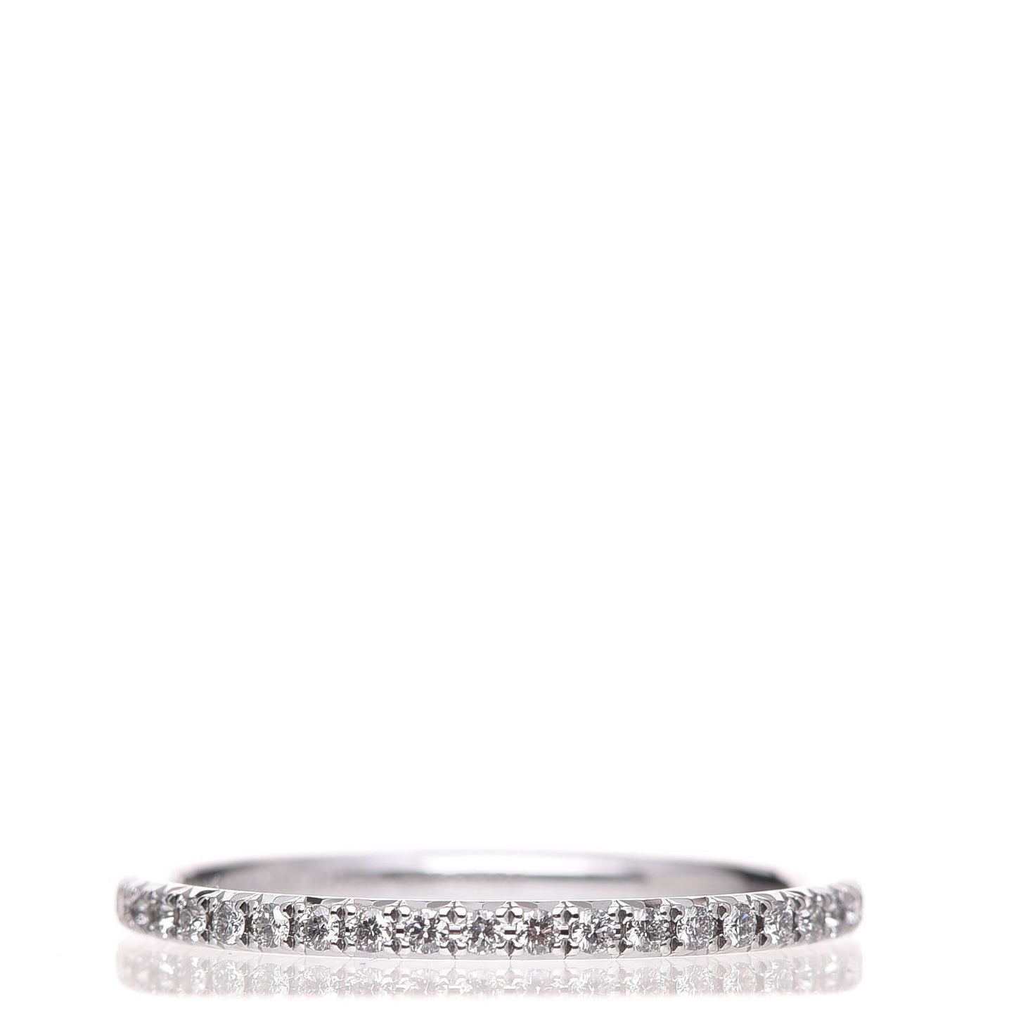 18K White Gold Diamond Metro Band Ring 52 6