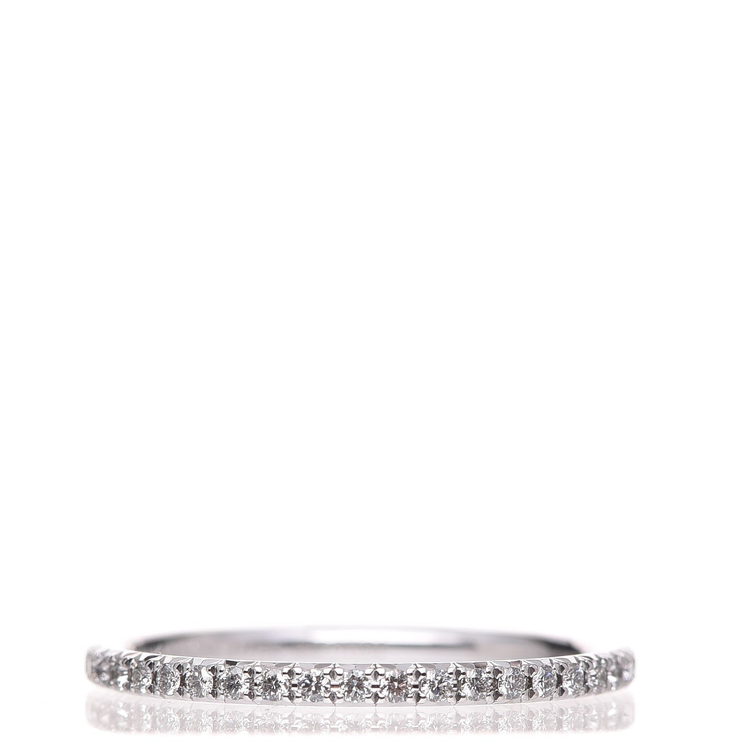 Tiffany 18K White Gold Diamond Metro Band Ring 52 6 1 of 6