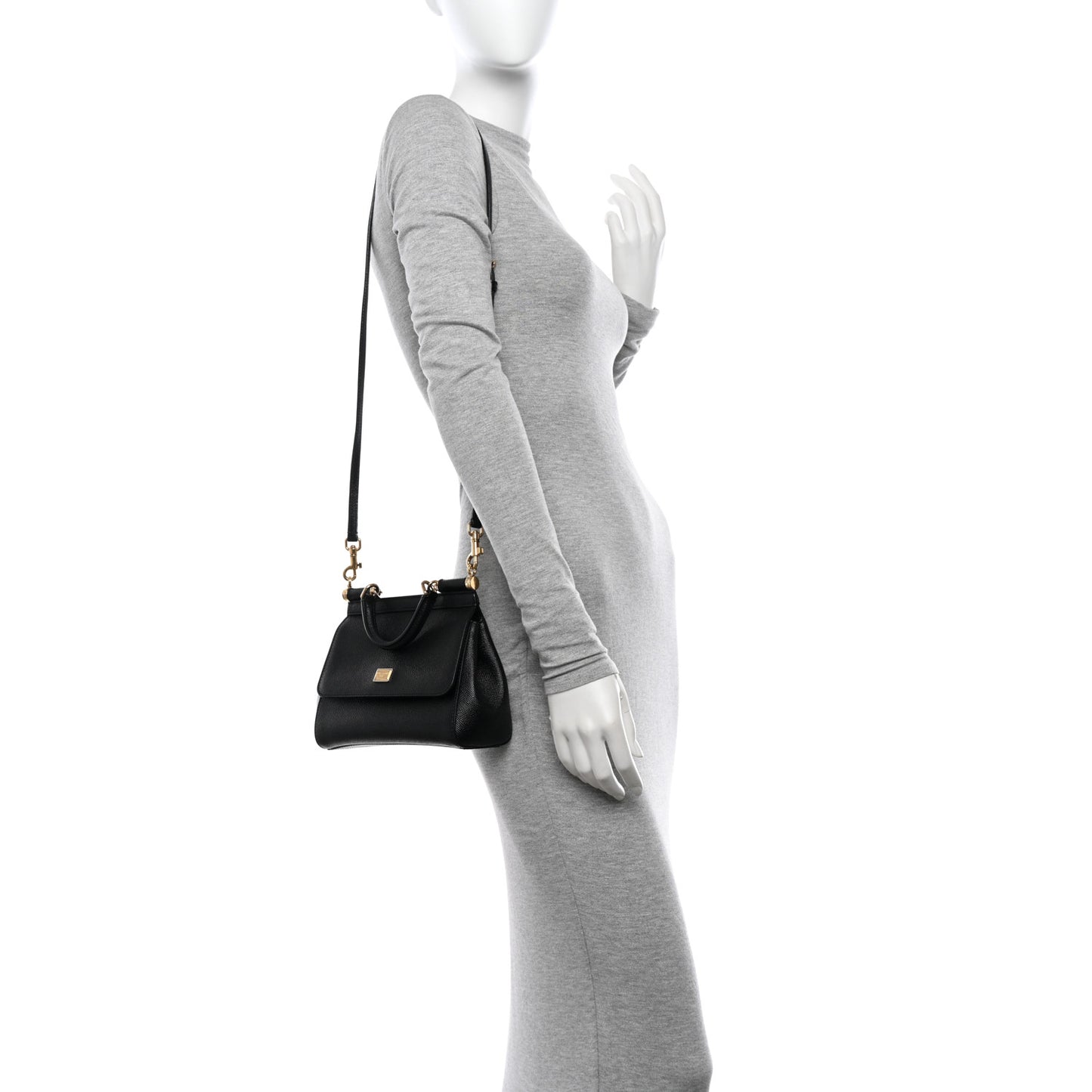 DOLCE &amp; GABBANA Dauphine Mini Miss Sicily Satchel Black