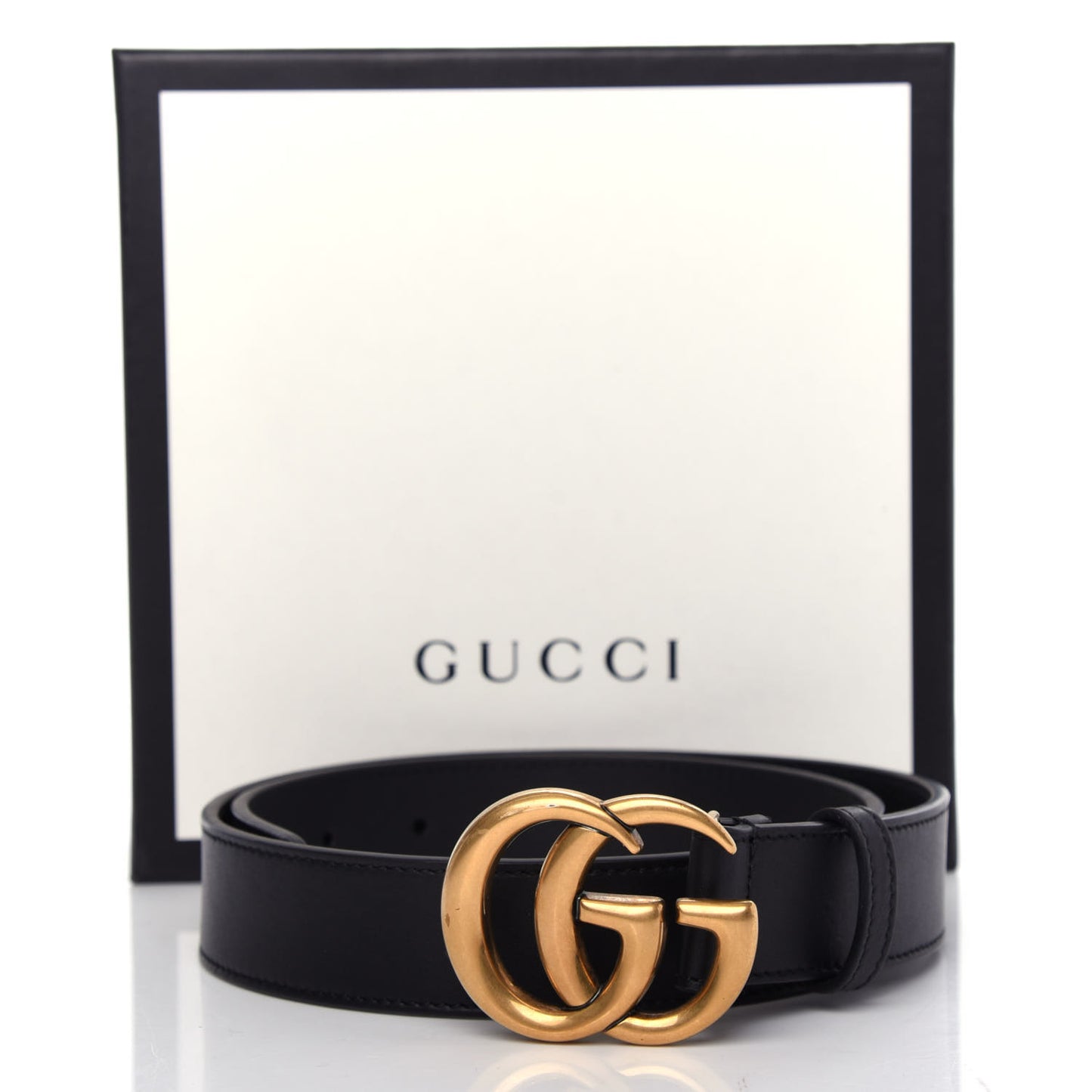 Moon Calfskin Double G 30mm Belt 70 28 Black