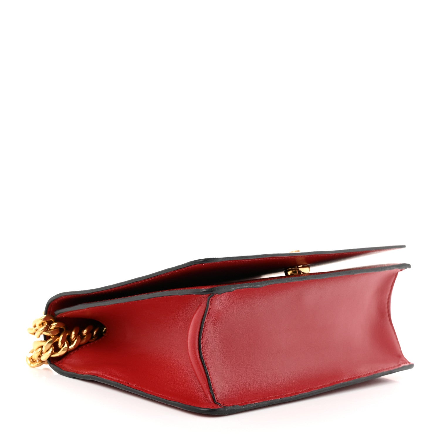 Prada Saffiano Chain Shoulder Bag Fuoco 4 of 11