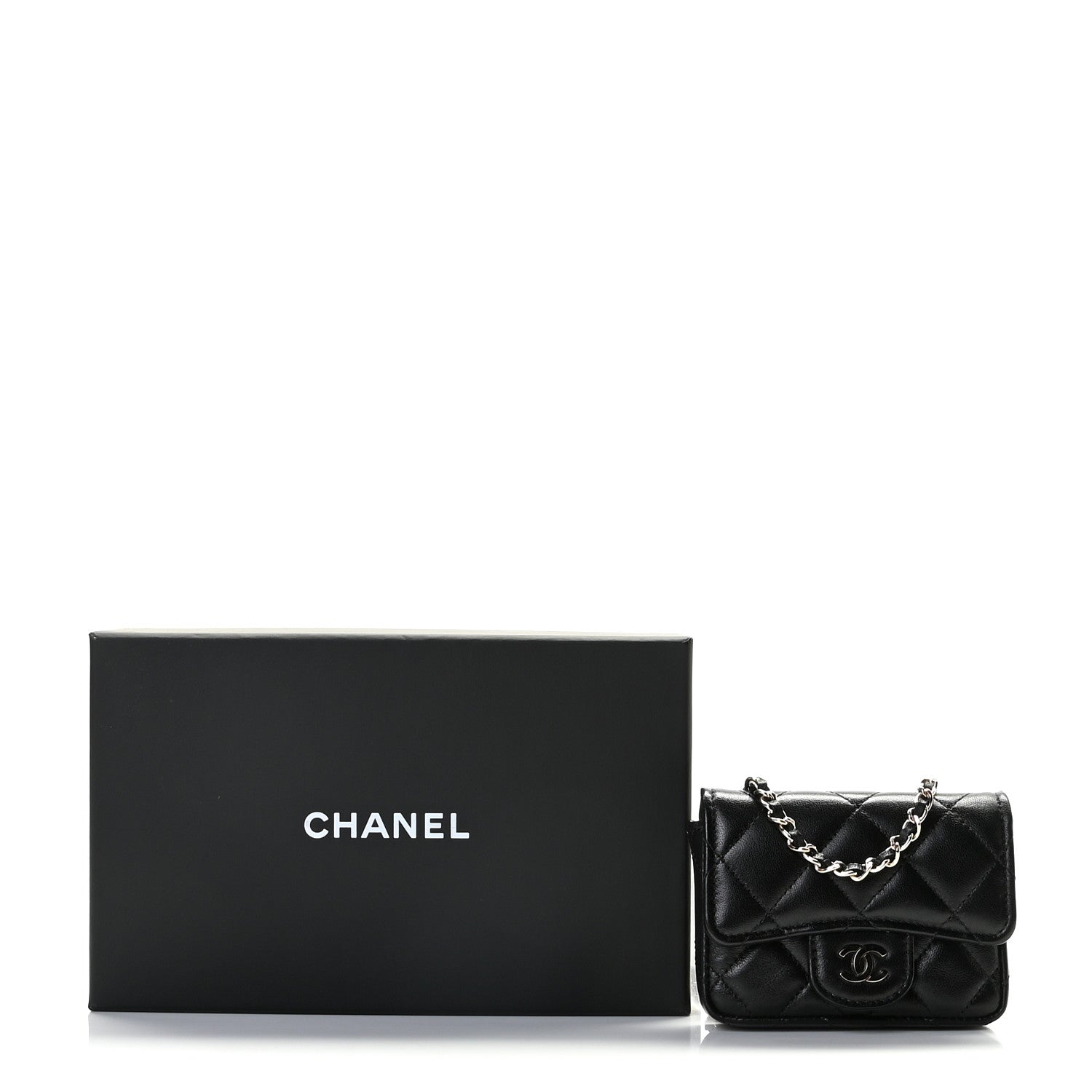 Chanel Lambskin Quilted Chain Belt Bag Black 11 of 11