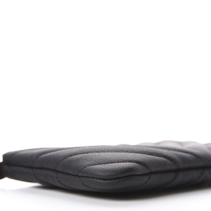 Chanel Caviar Chevron Quilted Small Cosmetic Case Black 6 of 11