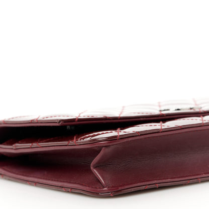 Chanel Patent Quilted Brilliant Wallet On Chain WOC Dark Burgundy 10 of 11