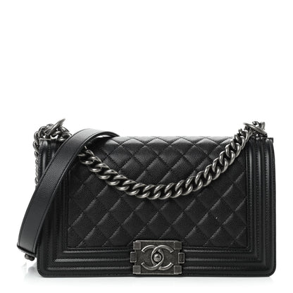 Chanel Caviar Quilted Medium Boy Flap Black 1 of 14
