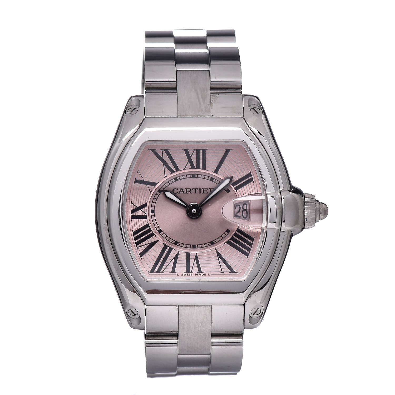Cartier Stainless Steel 31mm Roadster Quartz Watch Pink 1 of 7