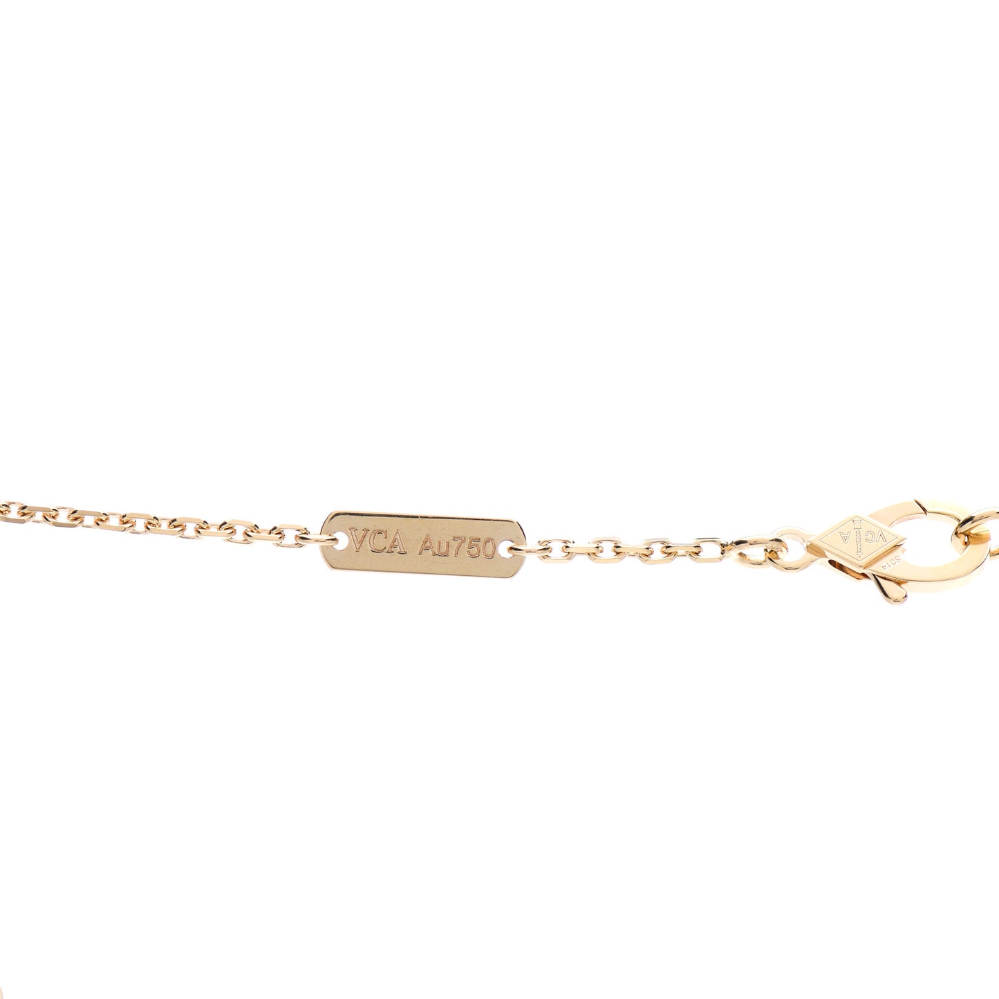 18K Yellow Gold Guilloche Vintage Alhambra Pendant Necklace