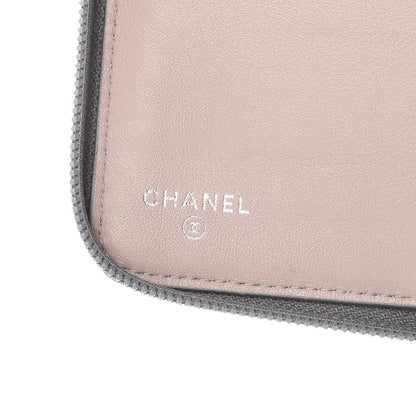 Chanel Metallic Aged Calfskin Quilted Palette Large Zip Around Organizer Wallet Silver 8 of 11